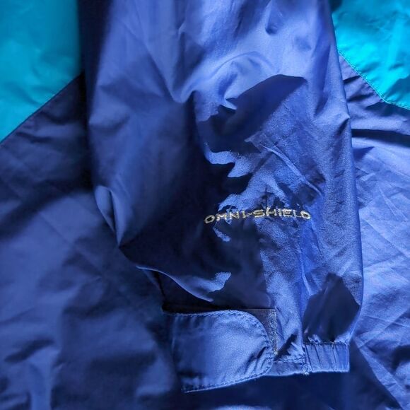 Columbia hooded waterproof windbreaker size s blue navy omnishield - Picture 12 of 12
